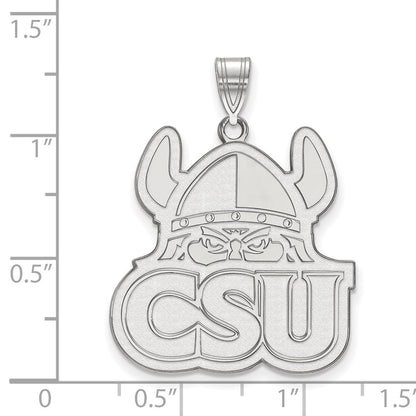 14K White Gold Logoart Cleveland State University Extra Large Pendant