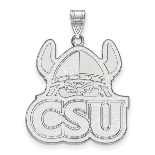 Sterling Silver Rhodium Plated Logoart Cleveland State University Extra Large Pendant