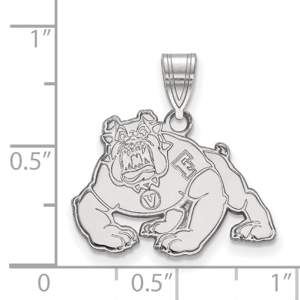 10K White Gold Logoart California State University Fresno Bulldog Medium Pendant