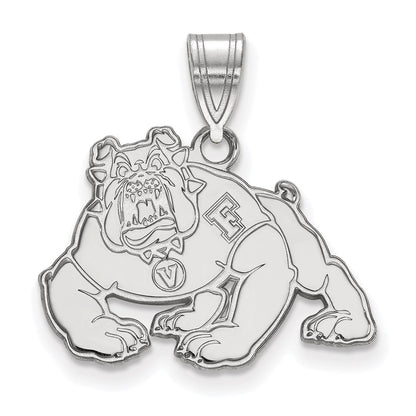 10K White Gold Logoart California State University Fresno Bulldog Medium Pendant