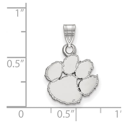 10K White Gold Logoart Clemson University Tiger Paw Small Pendant