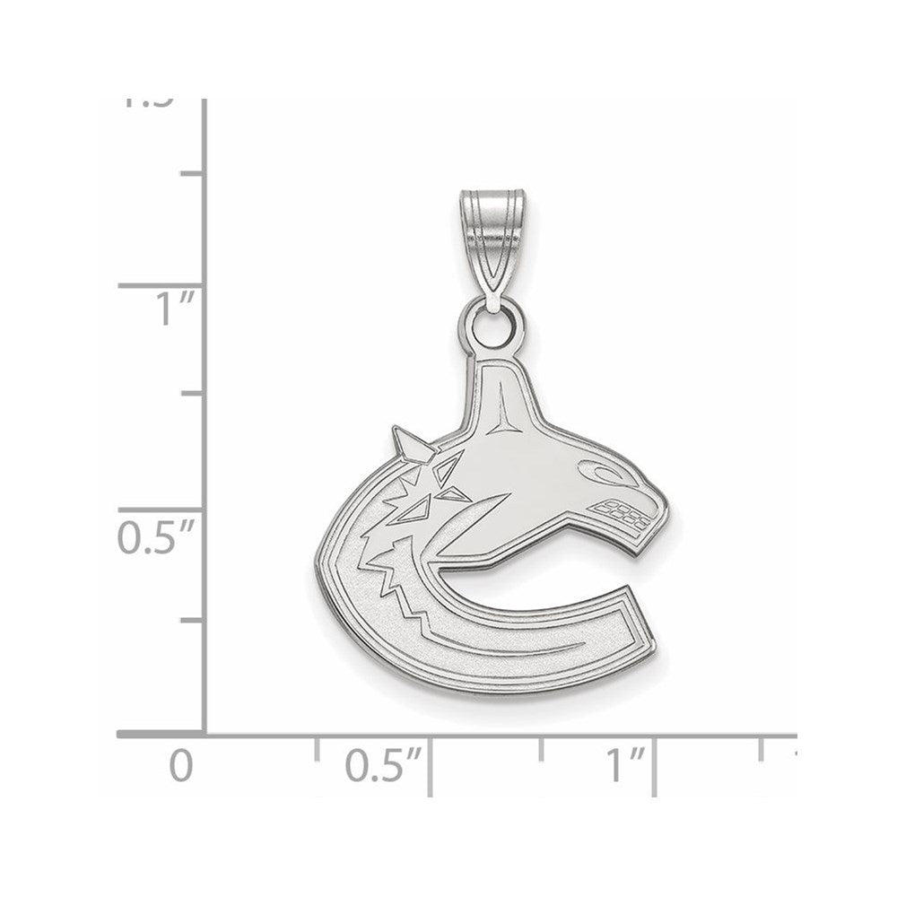 14K White Gold Nhl Logoart Vancouver Canucks Large Pendant