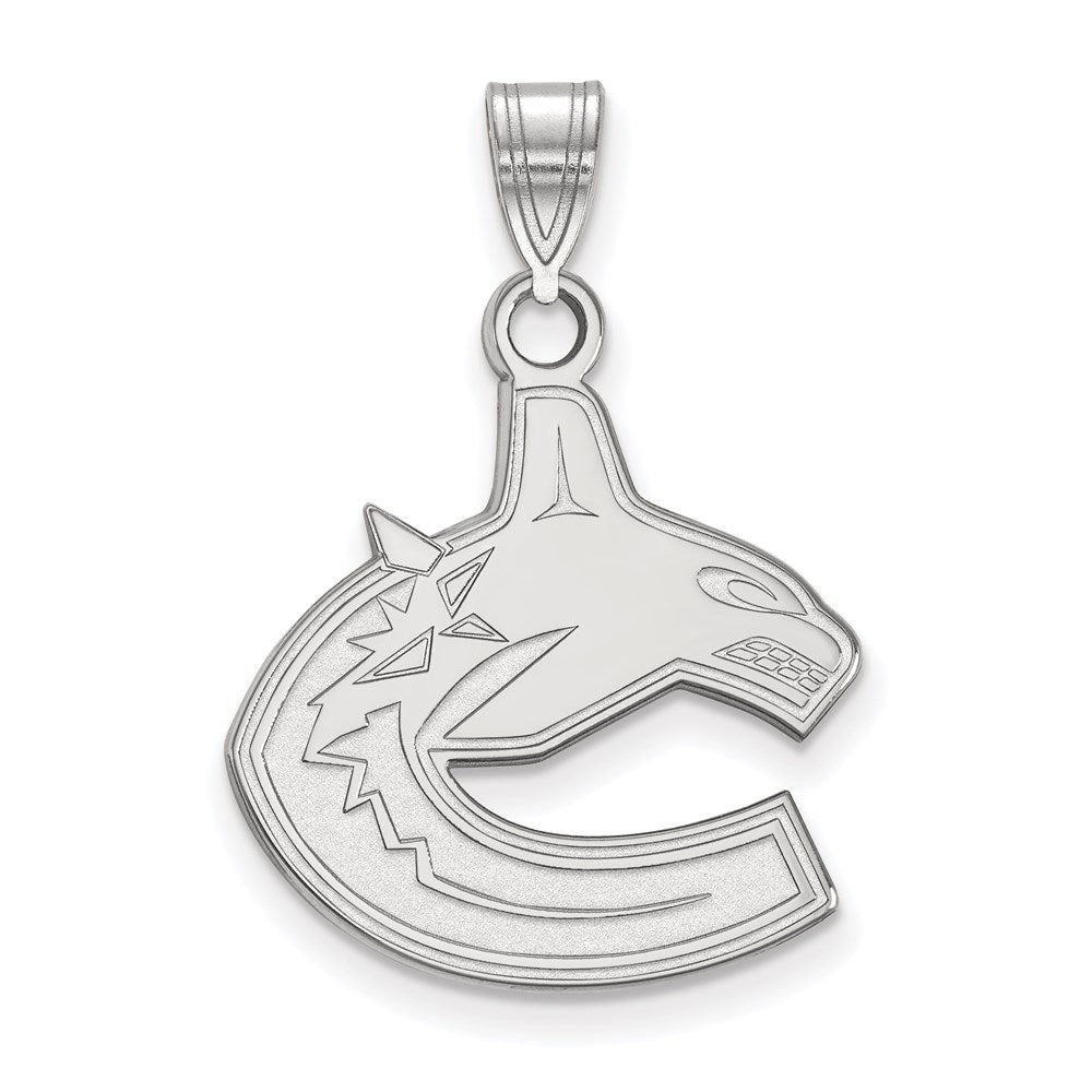10K White Gold Nhl Logoart Vancouver Canucks Large Pendant