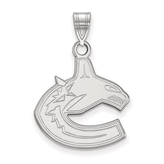 10K White Gold Nhl Logoart Vancouver Canucks Large Pendant