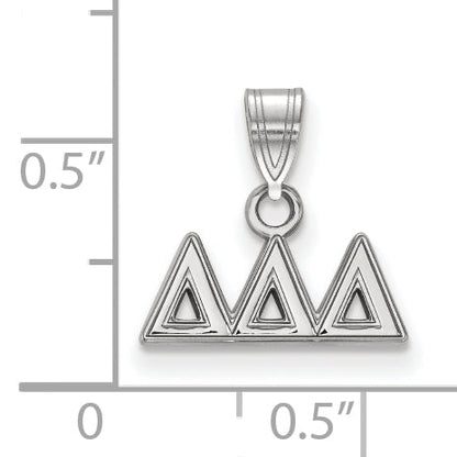 Sterling Silver Rhodium Plated Logoart Delta Sorority Greek Letters Small Pendant