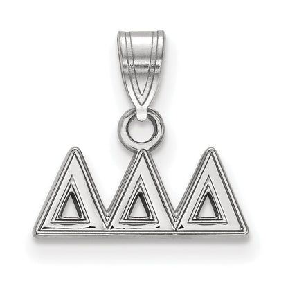 Sterling Silver Rhodium Plated Logoart Delta Sorority Greek Letters Small Pendant
