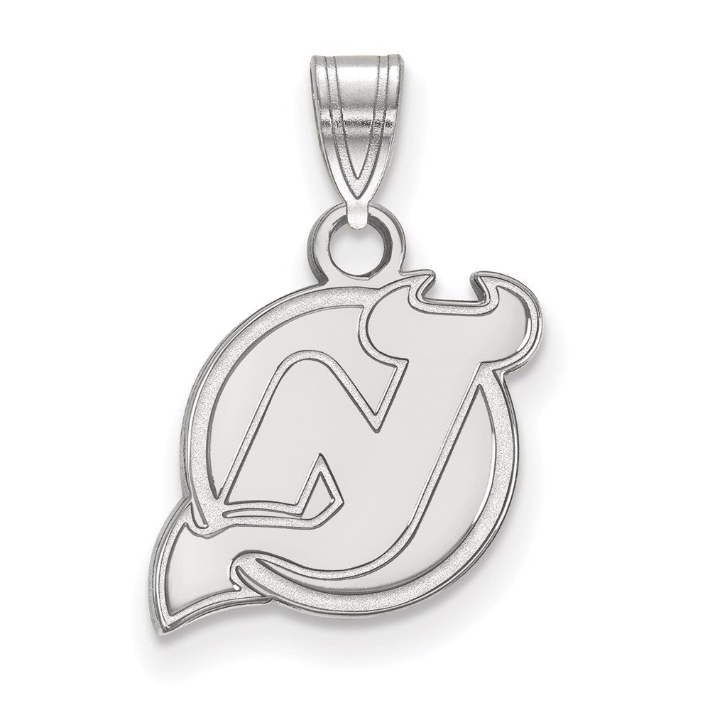 10K White Gold Nhl Logoart New Jersey Devils Small Pendant