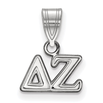 Sterling Silver Rhodium Plated Logoart Delta Zeta Sorority Greek Letters Small Pendant
