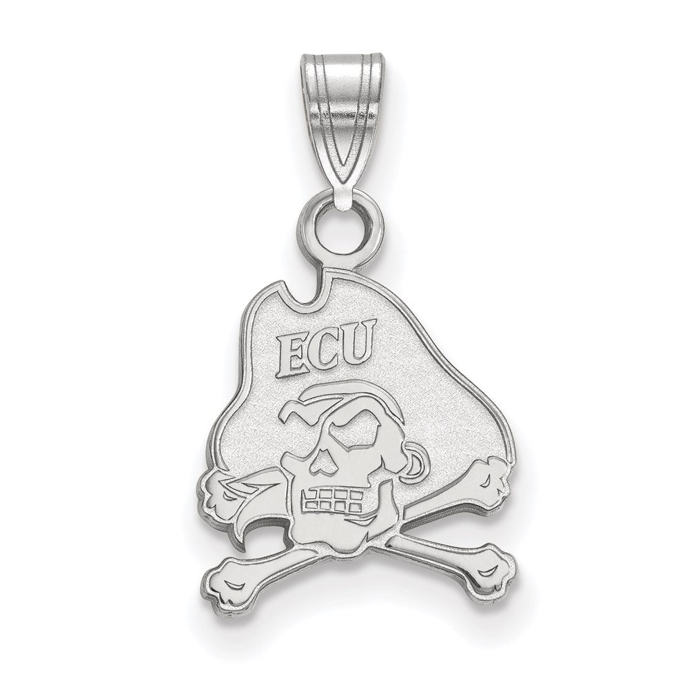 10K White Gold Logoart East Carolina University Pirate Small Pendant