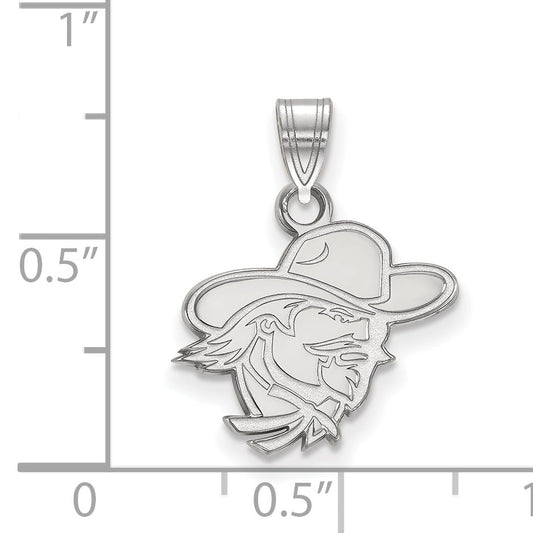 Sterling Silver Rhodium Plated Logoart Eastern Kentucky University E K U Small Pendant