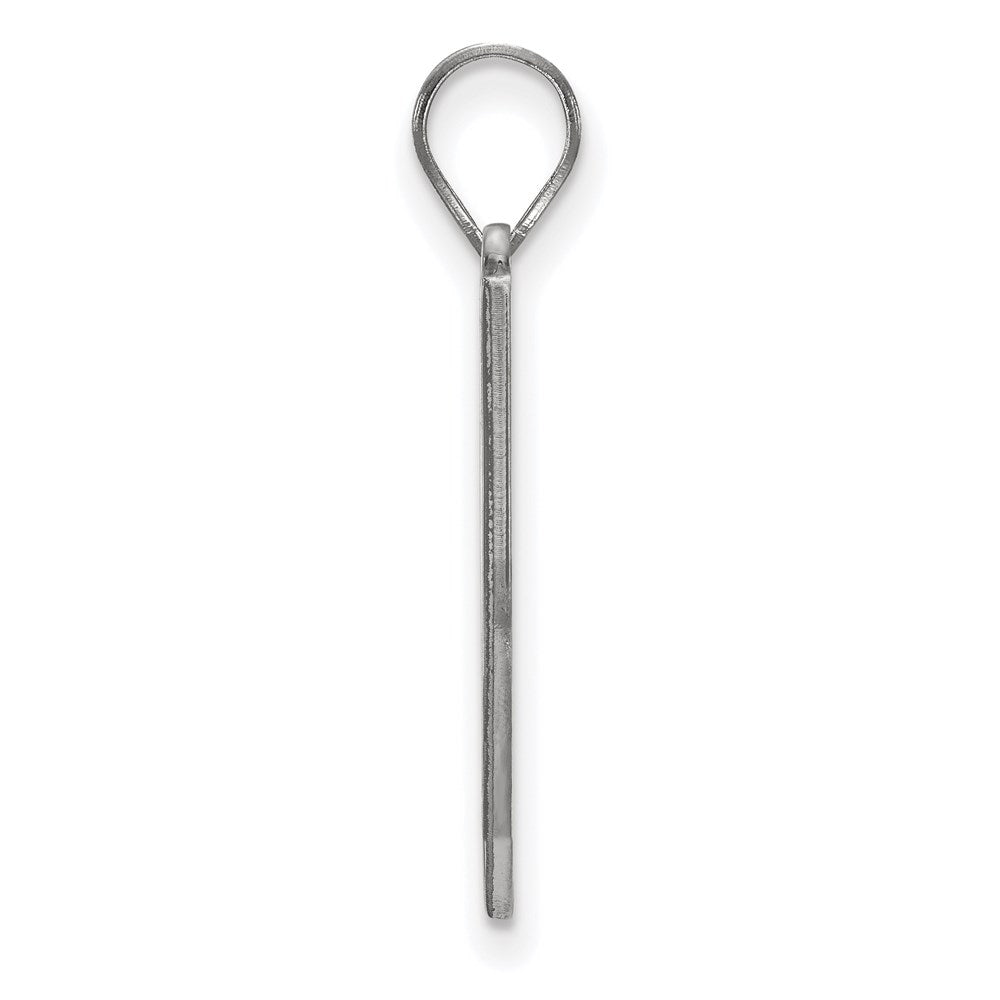 14K White Gold Logoart East Tennessee State University Letter E Shield Large Pendant