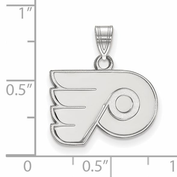 Sterling Silver Rhodium Plated Nhl Logoart Philadelphia Flyers Small Pendant