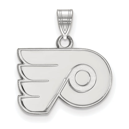 Sterling Silver Rhodium Plated Nhl Logoart Philadelphia Flyers Small Pendant