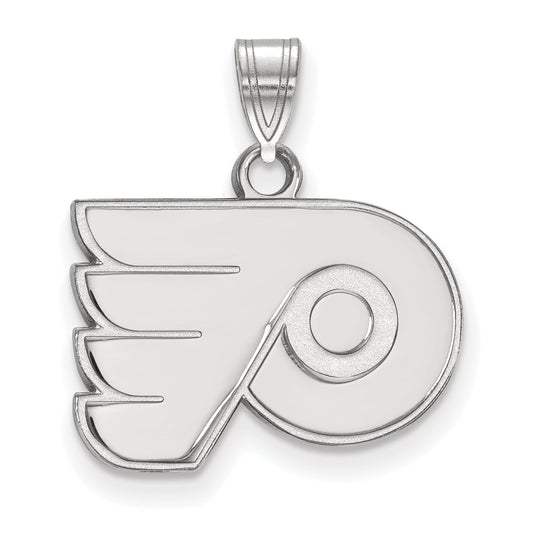 Sterling Silver Rhodium Plated Nhl Logoart Philadelphia Flyers Small Pendant