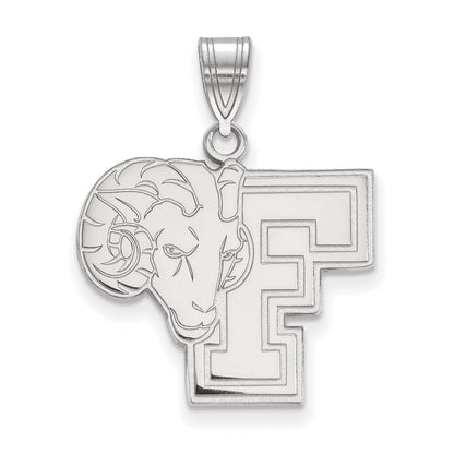 10K White Gold Logoart Fordham University Ram Large Pendant