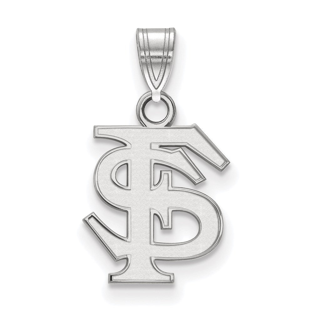 Sterling Silver Rhodium Plated Logoart Florida State University F S Small Pendant