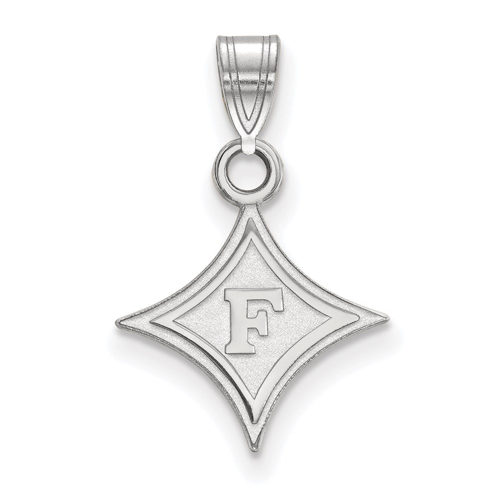 14K White Gold Logoart Furman University Small Pendant