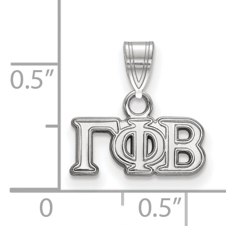 Sterling Silver Rhodium Plated Logoart Gamma Phi Beta Sorority Greek Letters Small Pendant