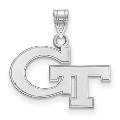 Sterling Silver Rhodium Plated Logoart Georgia Institute Of Technology G T Small Pendant