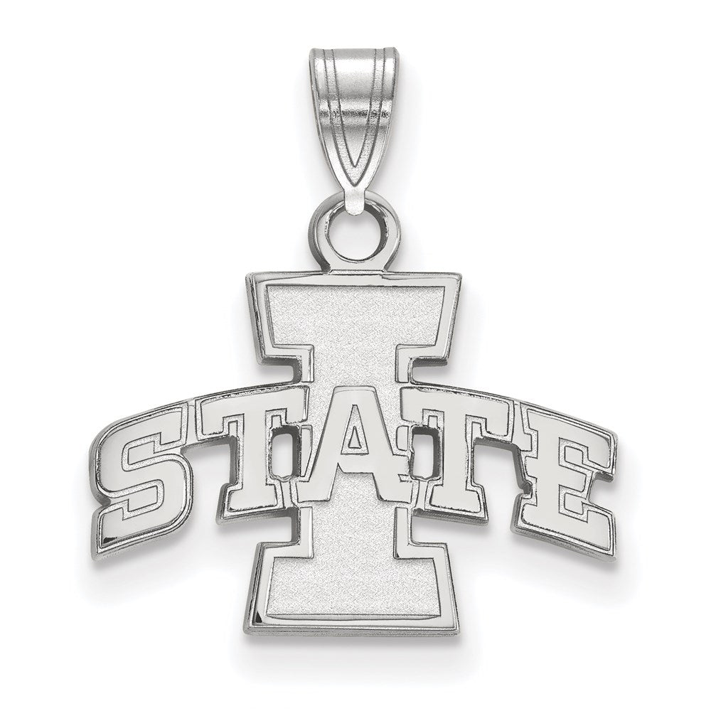Sterling Silver Rhodium Plated Logoart Iowa State University Small Pendant
