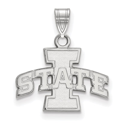 Sterling Silver Rhodium Plated Logoart Iowa State University Small Pendant