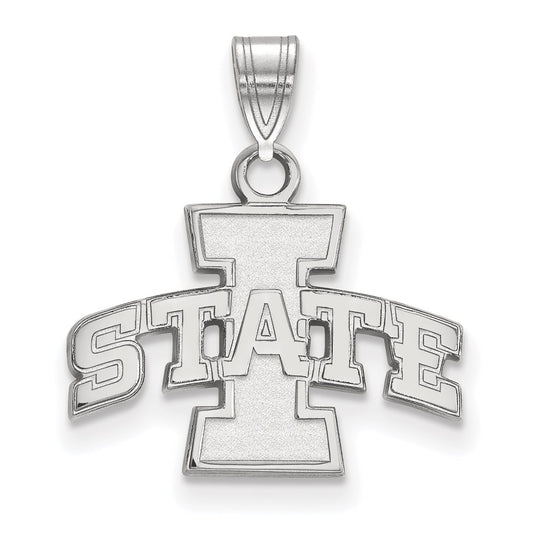 Sterling Silver Rhodium Plated Logoart Iowa State University Small Pendant