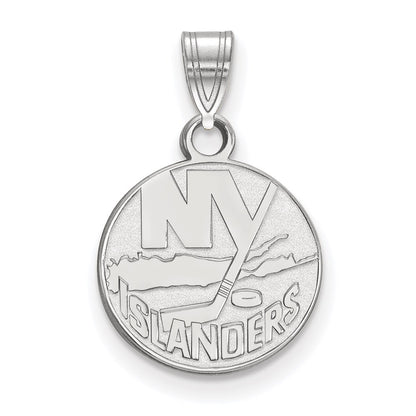 Sterling Silver Rhodium Plated Nhl Logoart New York Islanders Small Pendant