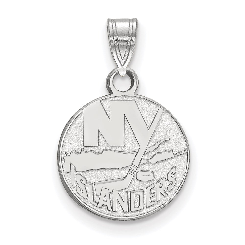 14K White Gold Nhl Logoart New York Islanders Small Pendant