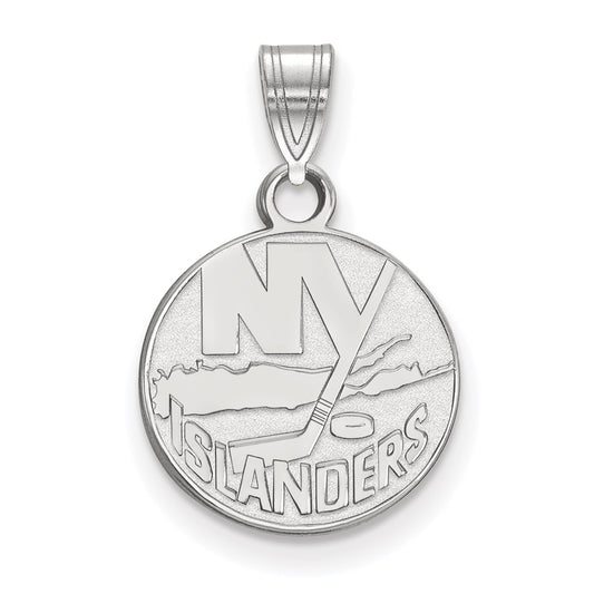 14K White Gold Nhl Logoart New York Islanders Small Pendant