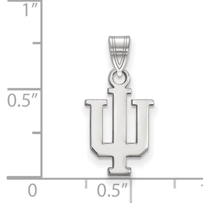 Sterling Silver Rhodium Plated Logoart Indiana University I U Small Pendant