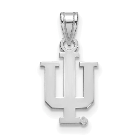 Sterling Silver Rhodium Plated Logoart Indiana University I U Small Pendant