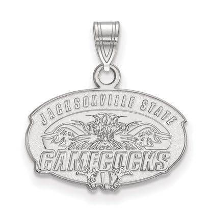 14K White Gold Logoart Jacksonville State University Small Pendant