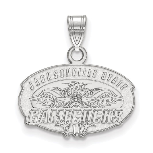 10K White Gold Logoart Jacksonville State University Small Pendant