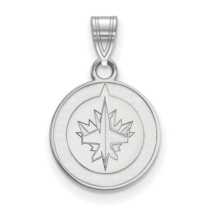 14K White Gold Nhl Logoart Winnipeg Jets Small Pendant