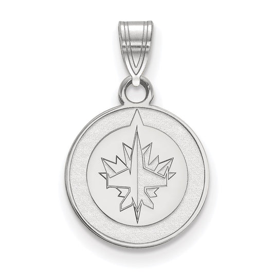 10K White Gold Nhl Logoart Winnipeg Jets Small Pendant