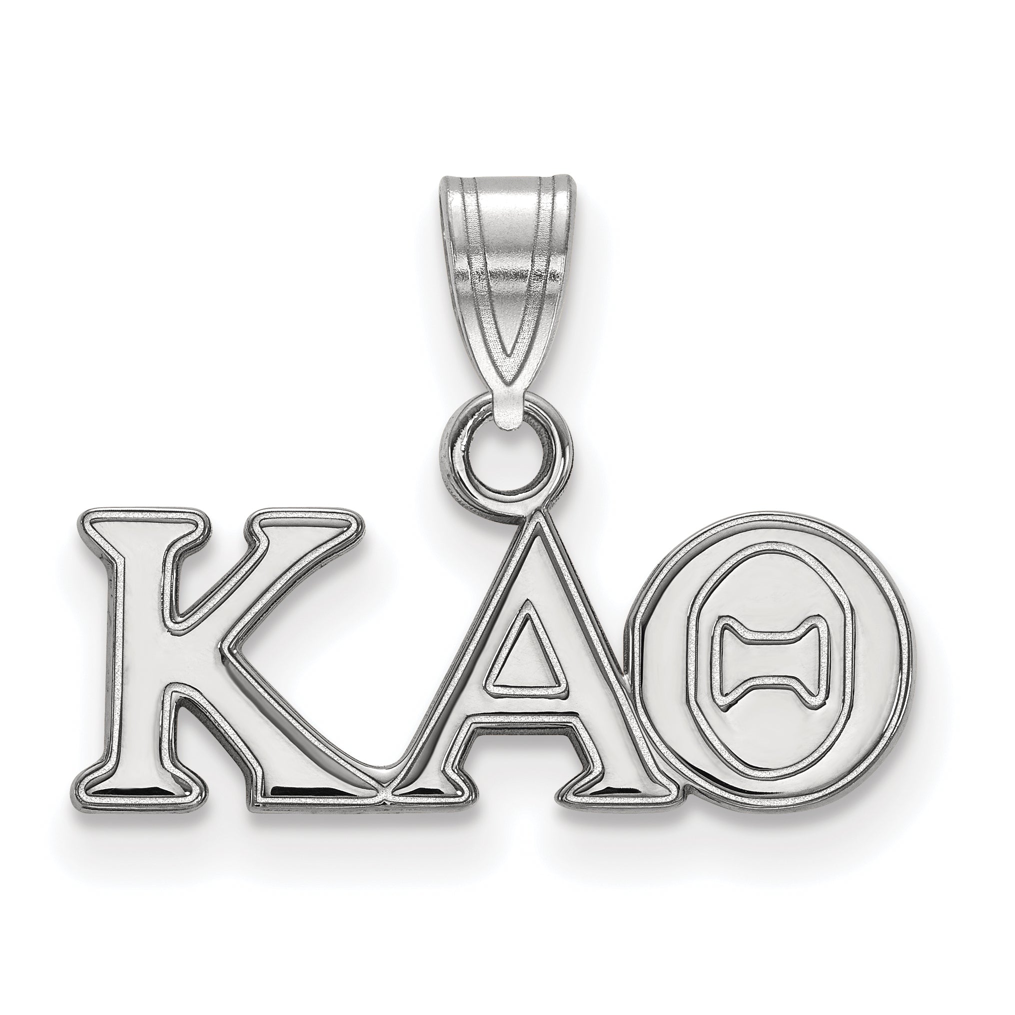Sterling Silver Rhodium Plated Logoart Kappa Alpha Theta Sorority Greek Letters Small Pendant