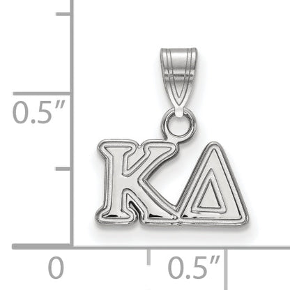 Sterling Silver Rhodium Plated Logoart Kappa Delta Sorority Greek Letters Small Pendant