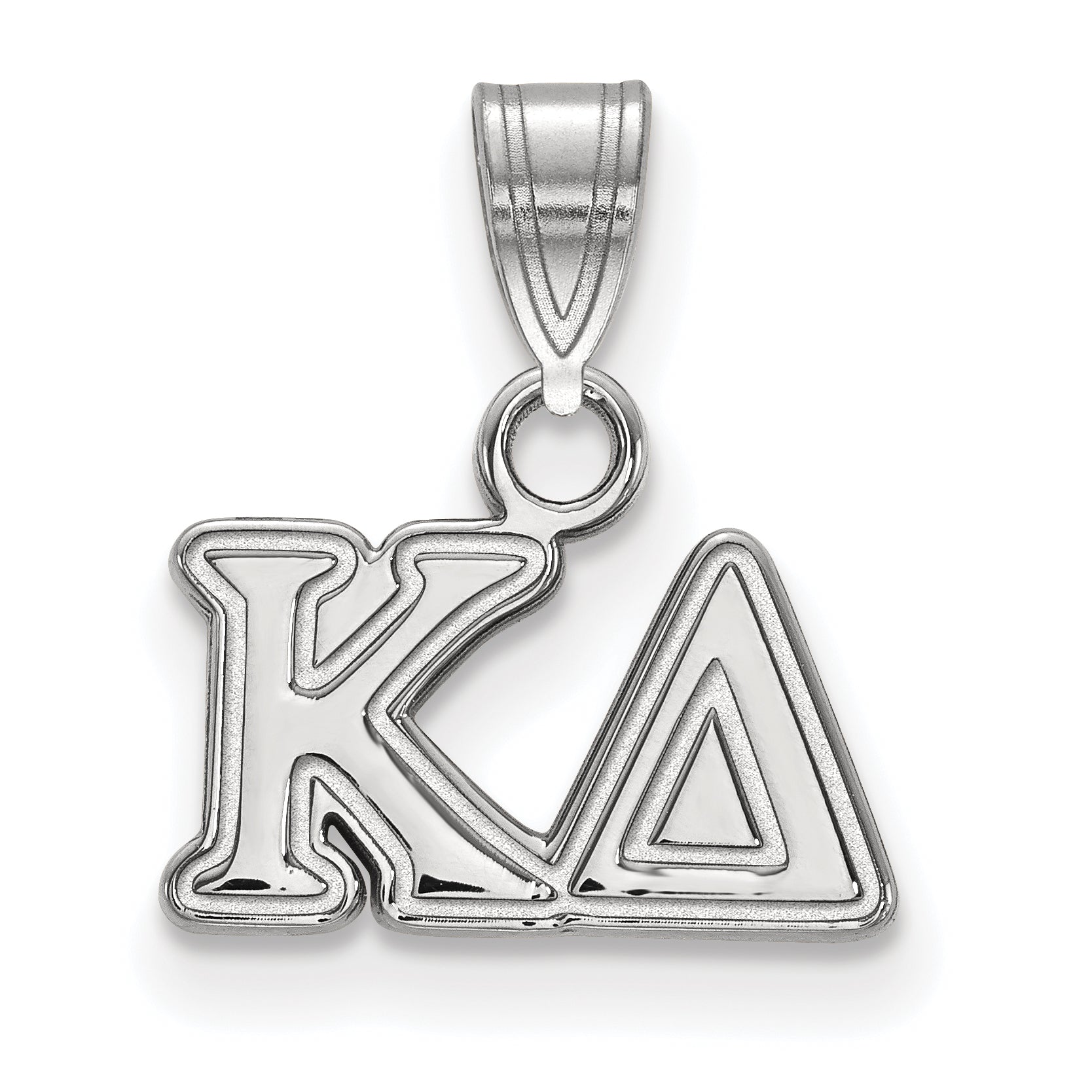 Sterling Silver Rhodium Plated Logoart Kappa Delta Sorority Greek Letters Small Pendant
