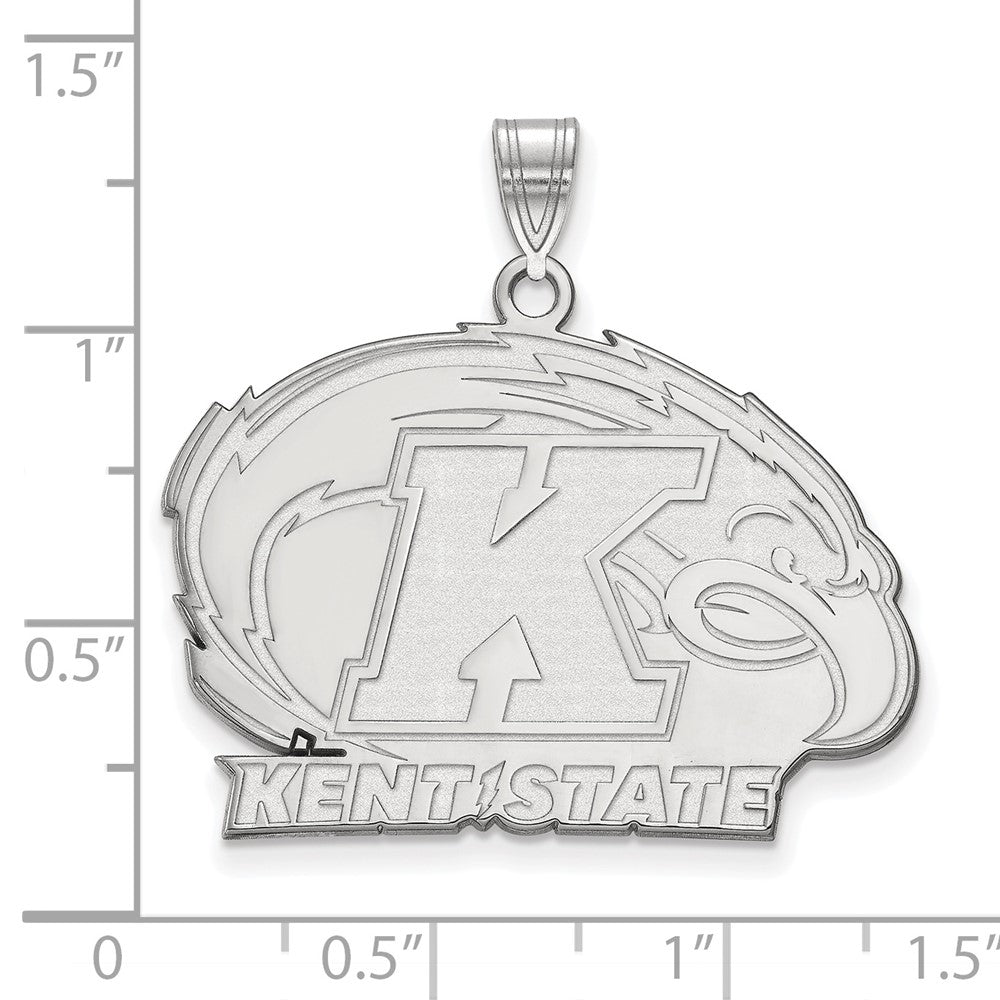 Sterling Silver Rhodium Plated Logoart Kent State University Large Pendant