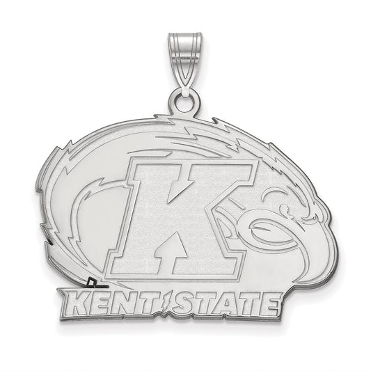 Sterling Silver Rhodium Plated Logoart Kent State University Large Pendant