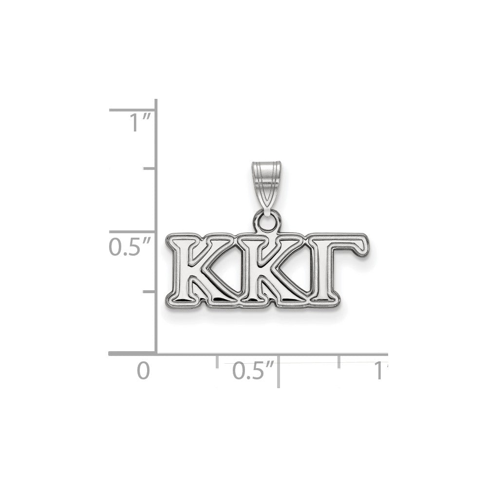 Sterling Silver Rhodium Plated Logoart Kappa Gamma Sorority Greek Letters Small Pendant