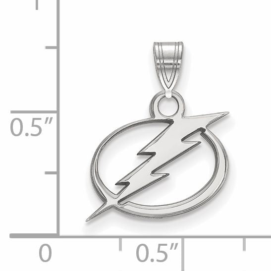 Sterling Silver Rhodium Plated Nhl Logoart Tampa Bay Lightning Small Pendant