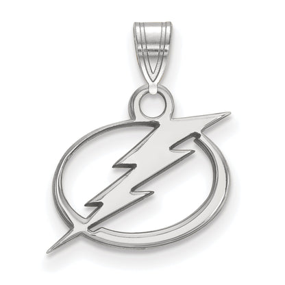 Sterling Silver Rhodium Plated Nhl Logoart Tampa Bay Lightning Small Pendant