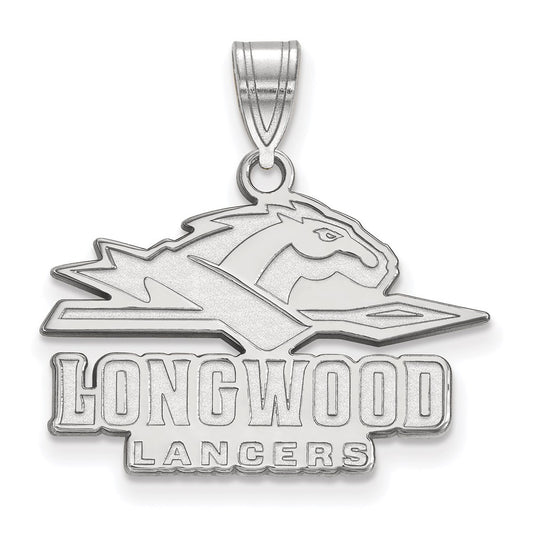 14K White Gold Logoart Longwood University Lancers Medium Pendant