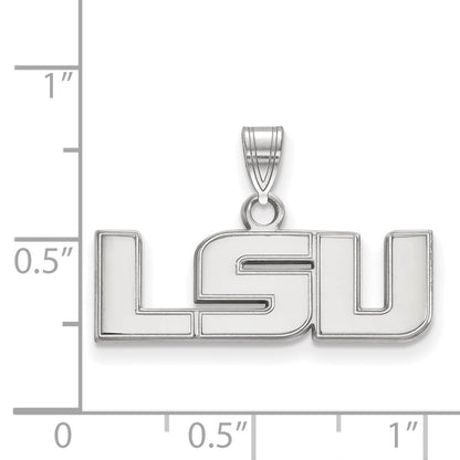 10K White Gold Logoart Louisiana State University L S U Small Pendant