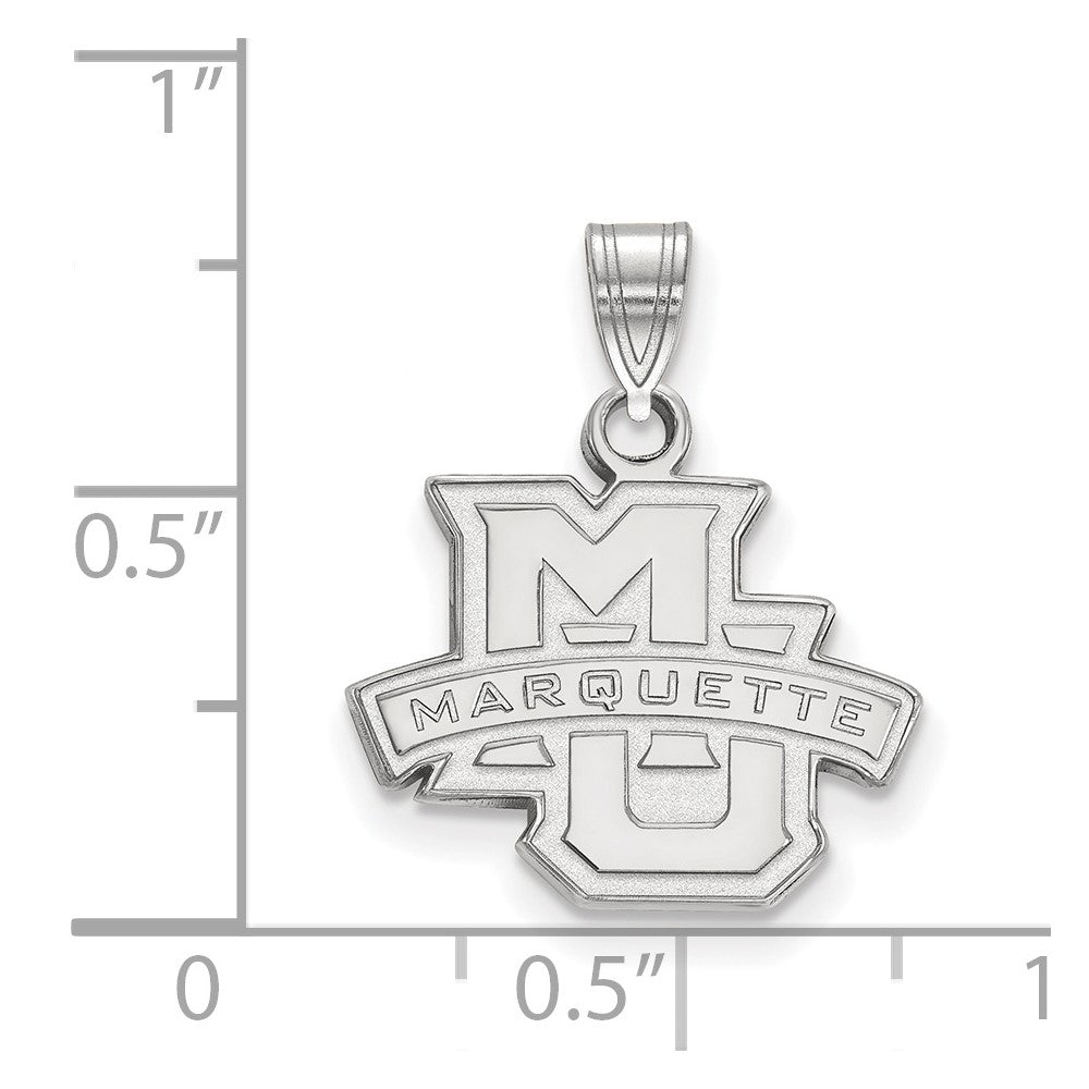 Sterling Silver Rhodium Plated Logoart Marquette University Small Pendant