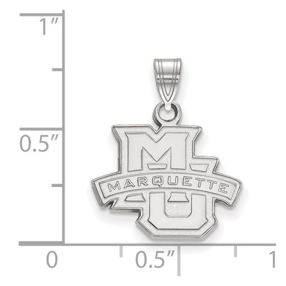 14K White Gold Logoart Marquette University Small Pendant