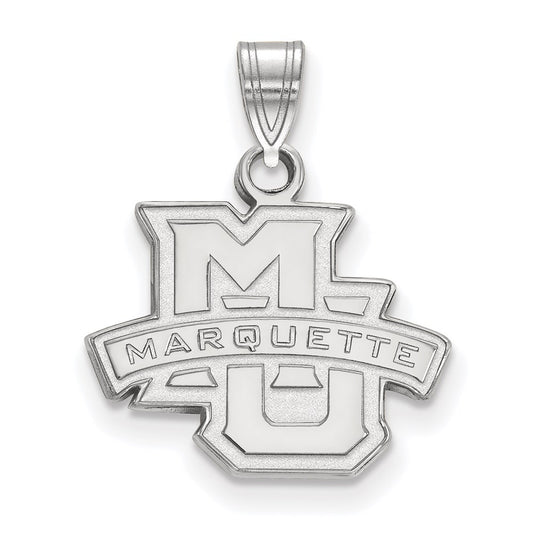 10K White Gold Logoart Marquette University Small Pendant