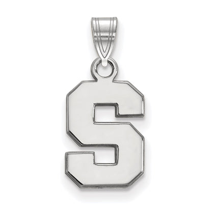 10K White Gold Logoart Michigan State University Letter S Small Pendant