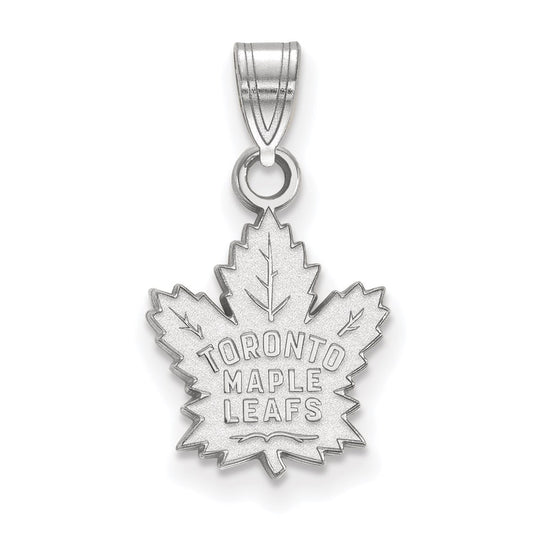 Sterling Silver Rhodium Plated Nhl Logoart Toronto Maple Leafs Small Pendant